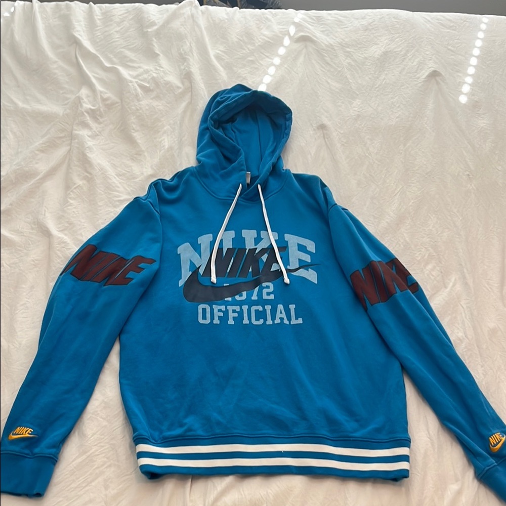 Nike Official Blue Hoodie with White Accents